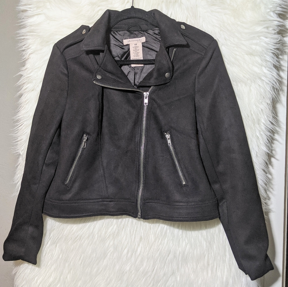 NWT Moto Jacket Faux Suede Black